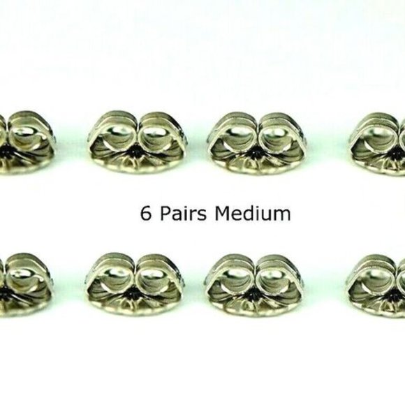 Solid 14K White or Yellow Gold Earring Backs Butterfly 1 Large Pair Findings - Picture 13 of 14